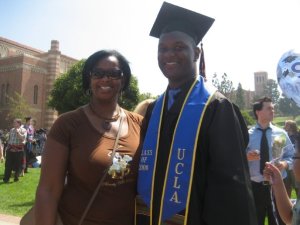Me with my mom at my UCLA commencement.